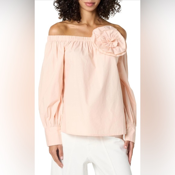 The Drop Tops - The Drop Womens Ariel 3D Feminine Floral Cotton TopBlouses Size M